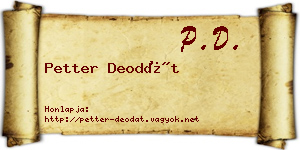 Petter Deodát névjegykártya